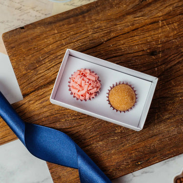 Caja para postres de 2 cavidades con tapa transparente (paquete de 10)